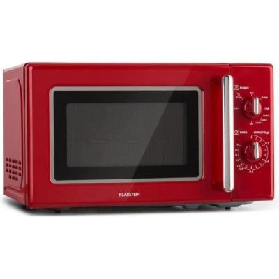 KLARSTEIN Four micro-ondes  Caroline - 20L 700-1000W - Look r&eacute;tro - Rouge