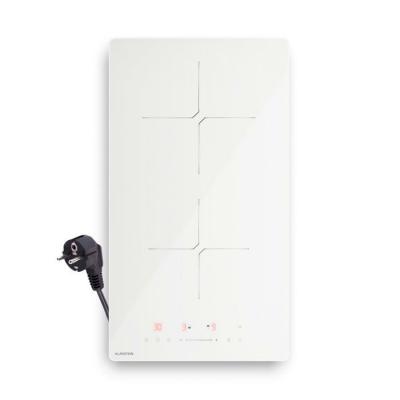 KLARSTEIN PowerGlide Plaque Induction 2 Zones 3500W Boost Plaque Encastrable Tactile Minuterie 30cm Blanc