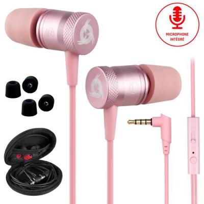 KLIM TECHS Klim fusion &eacute;couteurs haute qualit&eacute; audio - ecouteurs intra-auriculaire mousse &agrave; m&eacute;moire - rose gold