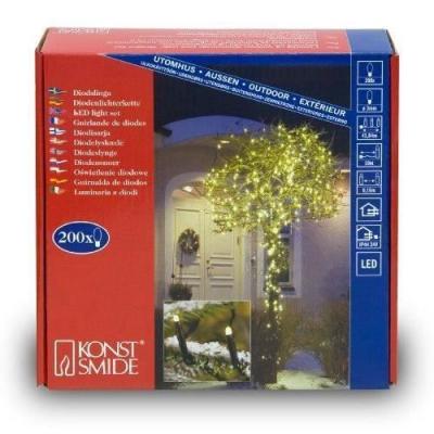 KONSTSMIDE  3613-110 Guirlande 200 Micro LED Blanc Chaud + C&acirc;ble Noir 24 V