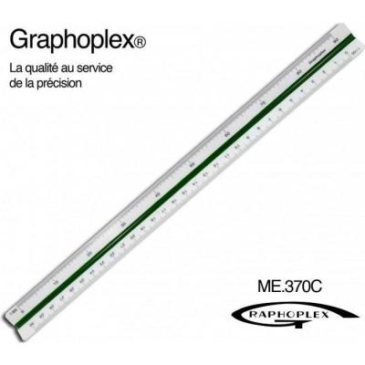 GRAPHOPLEX  Kutch ME.370C R&egrave;gle de r&eacute;duction triangulaire 30 cm Blanc