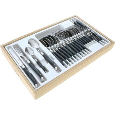 EASYKADO C9826 : menagere laguiole 24 pieces gris / noir marbre