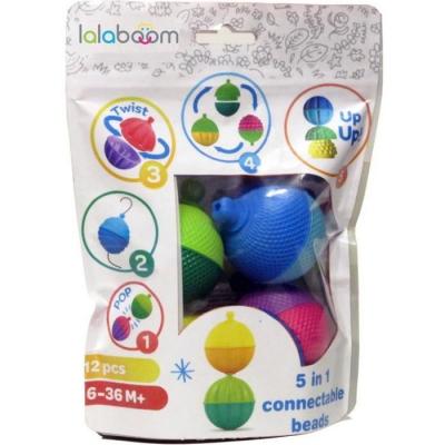 LALABOOM  Educational Beads 12 Pieces Multicolore 10 Months-3 Years