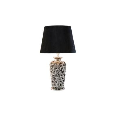 KARE DESIGN  Lampe &Agrave; Poser en M&eacute;tal Argent&eacute; Pied Fleuri Rosalie