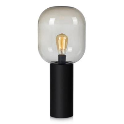 GENERIQUE Lampe de table brooklyn (h56cm) en m&eacute;tal noir et verre fum&eacute;