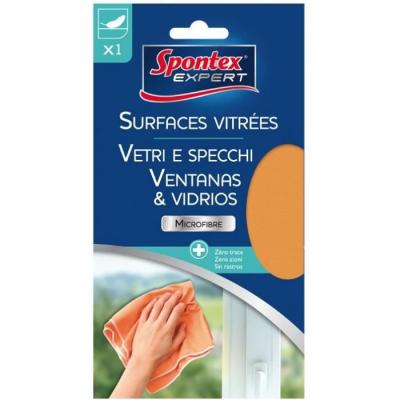 SPONTEX  - Lavette sp&eacute;ciale surfaces vitr&eacute;es 100% microfibre