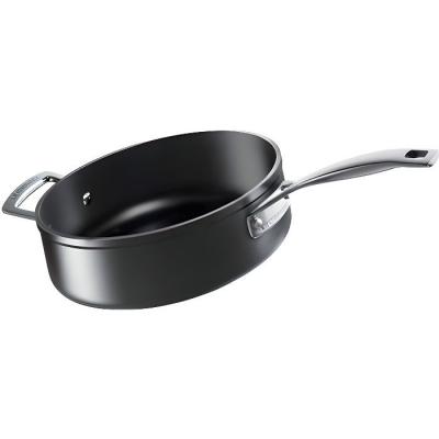 LE CREUSET  - 96203826000000 - Les Forg&eacute;es - Sauteuse &agrave; Bords Droits - Aluminium - Noir - 26 cm