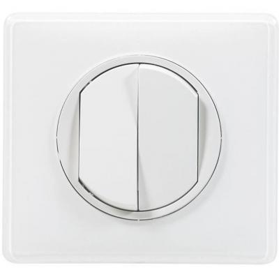 LEGRAND  - C&eacute;liane interrupteur double ou v/vt blanc Yesterday complet