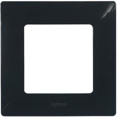 LEGRAND Plaque laqu&eacute;e 1 poste nilo&eacute; noir finition onyx LEG96701 - 