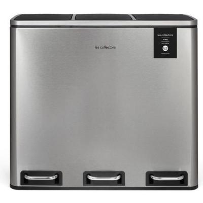 LES COLLECTORS  n&deg;982 poubelle de tri &agrave; p&eacute;dale 54l inox edition
