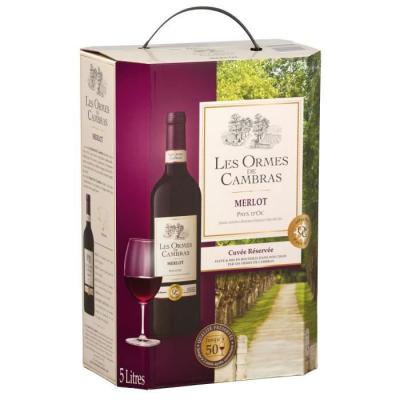 LES ORMES DE CAMBRAS Vin Rouge I.g.p. Pays D'oc Merlot  - La Fontaine De 5l