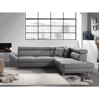 BESTMOBILIER Bobochic LINEA - Canap&eacute; angle droit CV - Gris clair - Style scandinave