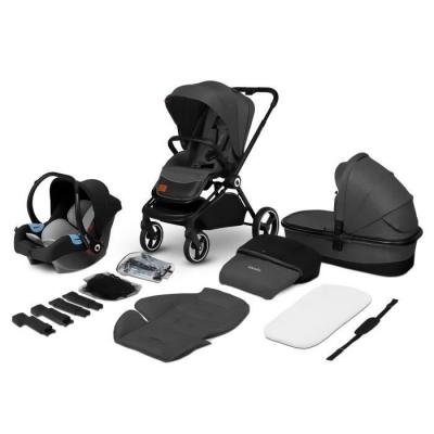LIONELO Poussette Multifonction  Mika 3en1 Gris Graphite