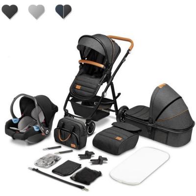 LIONELO Poussette Amber 3 en 1 LWOZAMBE31GYGHE Pliable Feuille de Pluie Aluminium Gris Fonce