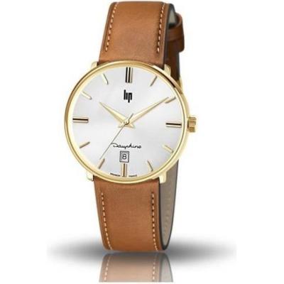  Montre Homme Lip Dauphine en Cuir Marron Etanche