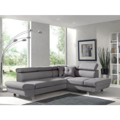 BESTMOBILIER Lisbona - Canap&eacute; d'angle convertible - 5 places - Droit - Gris clair 