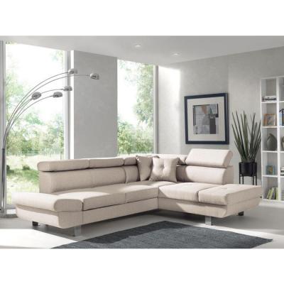 BESTMOBILIER Lisbona - Canap&eacute; d'angle convertible - 5 places - Droit - Beige 