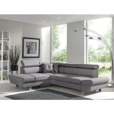 BESTMOBILIER Lisbona - Canap&eacute; d'angle convertible - 5 places - Gauche - Gris clair 