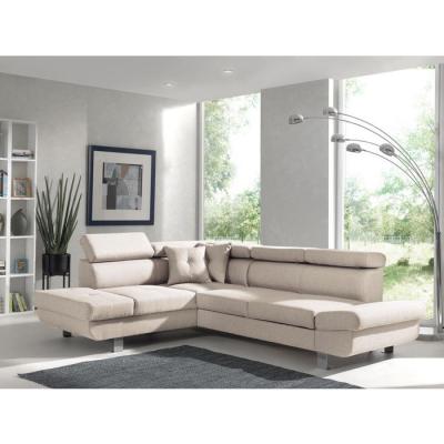 BESTMOBILIER Lisbona - Canap&eacute; d'angle convertible - 5 places - Gauche - Beige 
