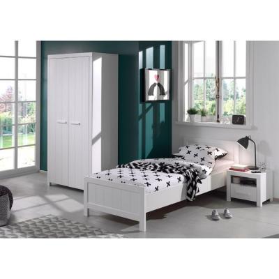 Vipack ERIK Lit simple + Chevet + Sommier + Armoire deux portes