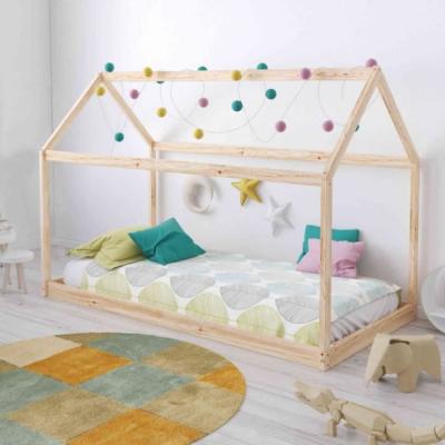 TERRE DE NUIT Lit cabane enfant en bois naturel 90x190 - LT14004 - Bois clair