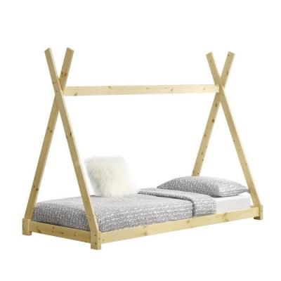 EN.CASA Lit de Tipi pour Enfant Onejda Bois Naturel 200 x 90 cm []