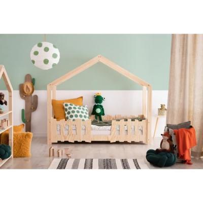  Lit cabane 90x190 sommier inclus naturel