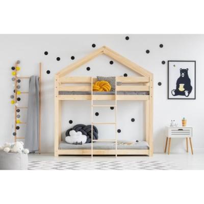 BABYKARE Lit cabane superpos&eacute; 70x140 sommier inclus hortense - bois