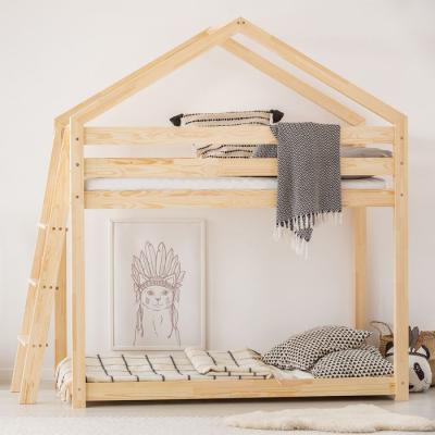 PETITS MEUBLES Lit cabane superpos&eacute; 90x190 sommier inclus ga&euml;lle - bois