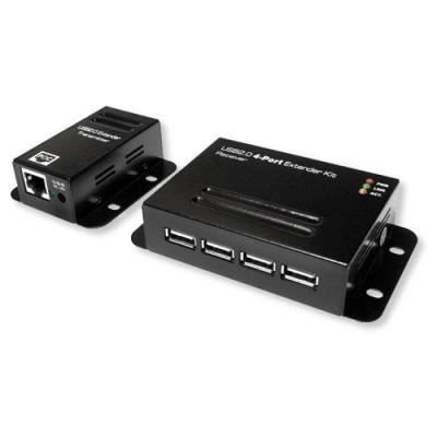 LOGILINK  ua0252&nbsp;USB 2.0&nbsp;Cat. 5&nbsp;Extender jusqu'&agrave; 50&nbsp;m avec 1&nbsp;Port, PoE Noir