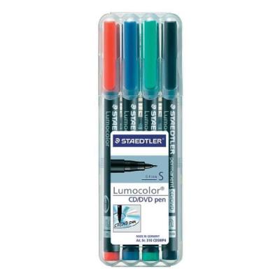 STAEDTLER Marqueur noir permanent Lumocolor &agrave; pointe ultra-fine pour CD/DVD 0,4 mm