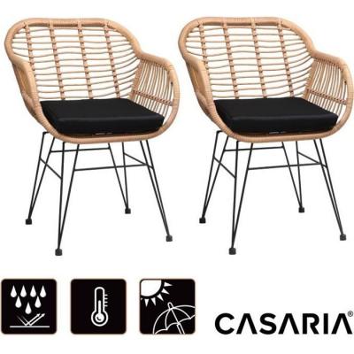 CASARIA Lot de 2 chaises en osier bambou/polyrotin