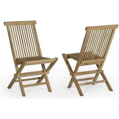 TECK ATTITUDE Chaises de Jardin Pliantes en Teck Java (Lot de 2)