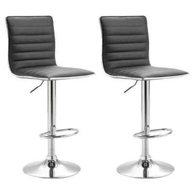 Lot de 2 tabourets de bar ROCA, gris