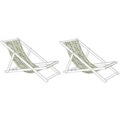 BELIANI Lot de 2 toiles pour transat ANZIO / AVELLINO motif zigzag jaune / gris