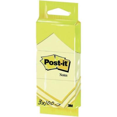POST IT Post-it 3M  notes adh&eacute;sives, 38 x 51 mm, jaune, blister - Lot de 6