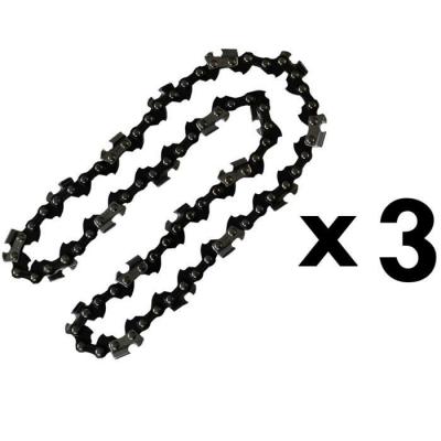 GT GARDEN  Lot de 3 cha&icirc;nes 40 maillons pour tron&ccedil;onneuse &eacute;lagueuse