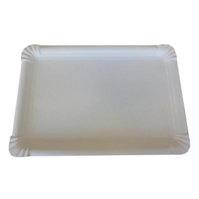 GéNéRIQUE Lot de 5 plateaux en carton rectangulaire BLANC