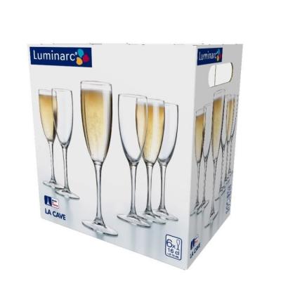 LUMINARC Lot de 6 fl&ucirc;tes &agrave; Champagne LA CAVE 16 cl