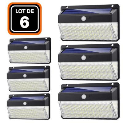 EUROPALAMP , 6FLSOL228LED, 6 PROJECTEURS SOLAIRE D&Eacute;TECTEUR DE MOUVEMENT 228 PCS LED 2000 LUMENS