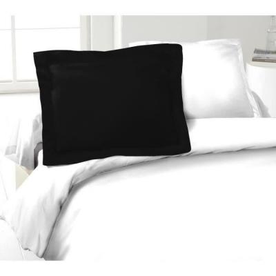 LOVELY HOME  Lot de 2 Taies d'Oreillers 100% coton 50x70 cm - Noir