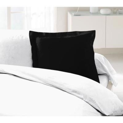 LOVELY HOME  Lot de 2 Taies d'Oreillers 100% coton 63x63 cm - Noir