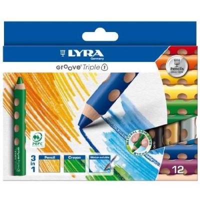 LYRA  Crayons de couleur Groove Triple1, L: 12 cm, mine: 10 mm, Couleu