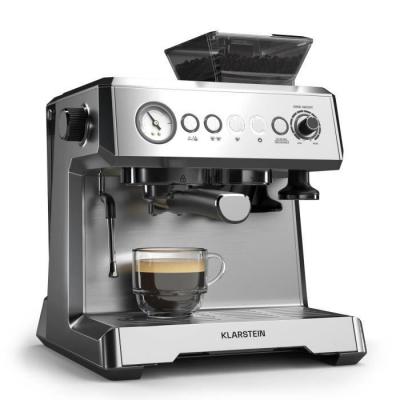 KLARSTEIN  grandpresso machine &agrave; expresso broyeur de pr&eacute;cision buse vapeur porte-filtre 20 bars inox