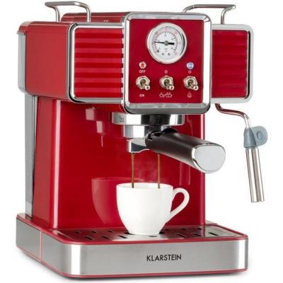 KLARSTEIN Gusto classico - Machine &agrave; expresso - 20 bars - 1,5l - pour caf&eacute; moulu et dosettes - rouge