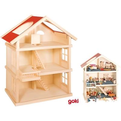 GOLLNEST ET KIESEL goki Maison de poup&eacute;e 3 &eacute;tages bois