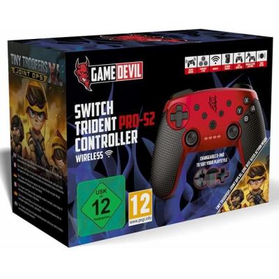  Manette Switch sans fil Trident PRO-S2 rouge + le jeu Tiny Trooper