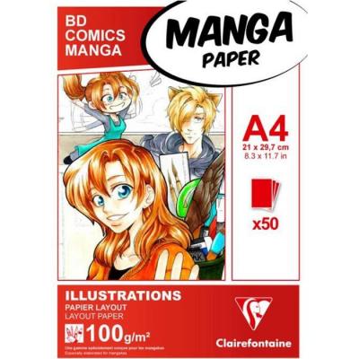 CLAIREFONTAINE Bloc coll&eacute;  Manga Illustrations A4