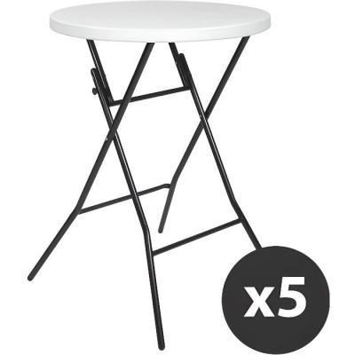 REKKEM  Mange Debout Blanc Rond D80 x 110 cm Poly&eacute;thyl&egrave;ne 4 Places