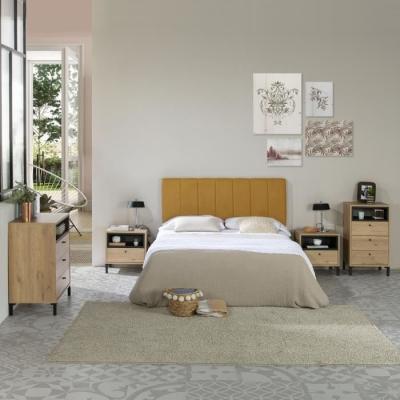 T&ecirc;te de lit tapiss&eacute;e Creta 140x60cm Couleur Moutarde - moutarde